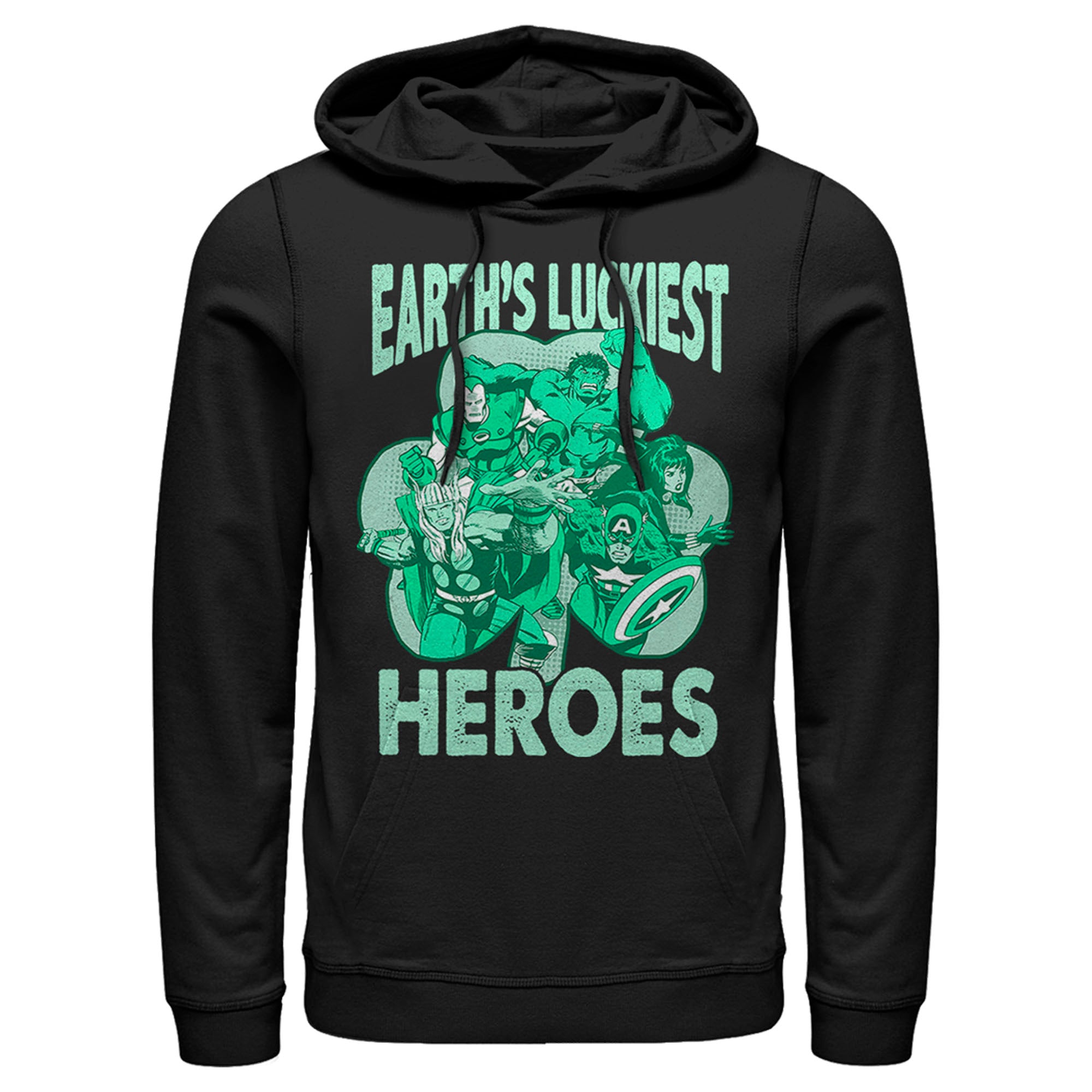 Men’S Marvel St. Patrick’S Day Earth’S Luckiest Heroes Pull Over Hoodie