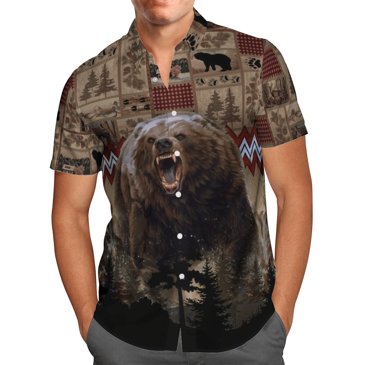 Bear Roaring Hawaiian Shirt