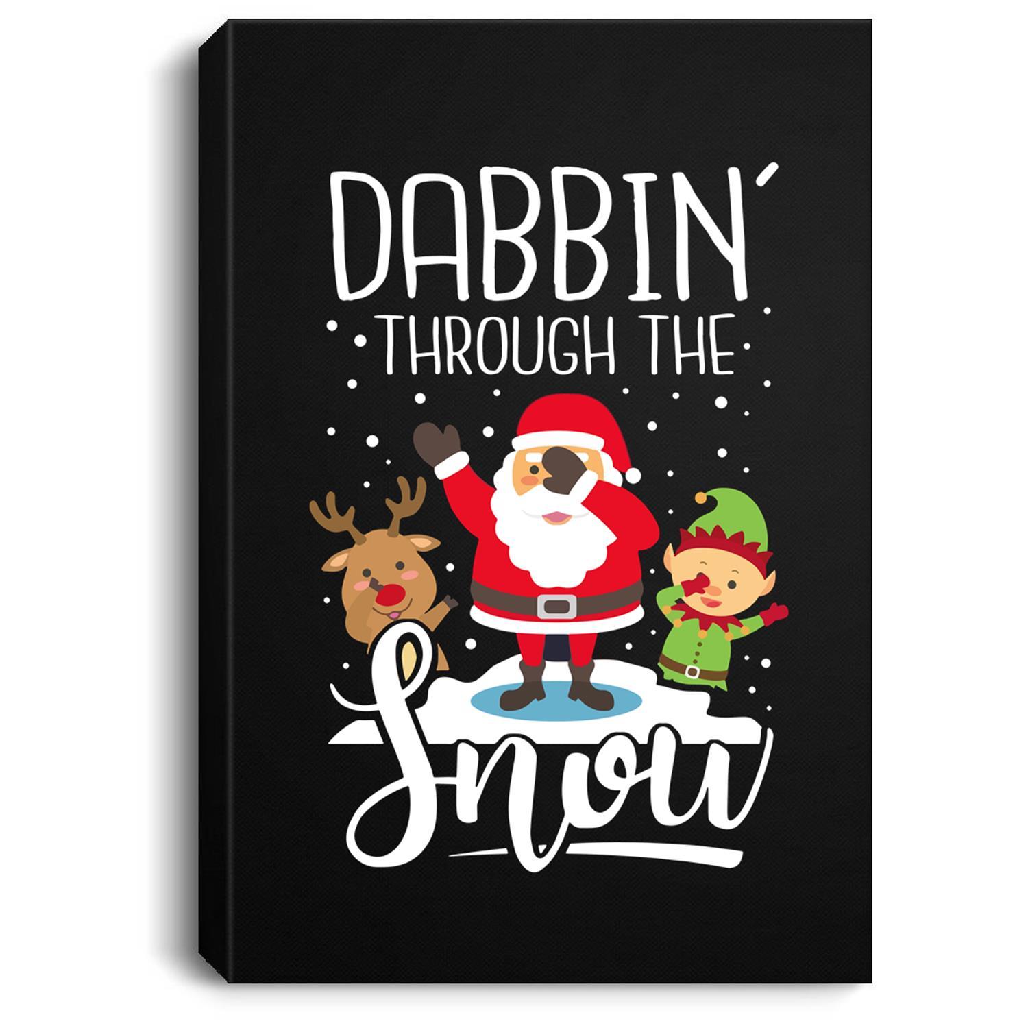 Funny Christmas Gift – Dabbing Santa Dab Reindeer Elf Canvas Wall Art