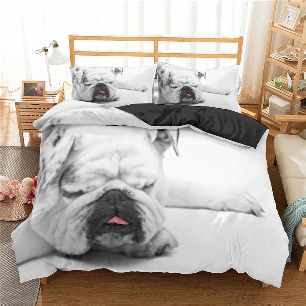 3D Pug Dog Bedding Set Duvet Cover Queen King Size Puppy Dogs Bedding Set Homequilt Cover With Pillowcase