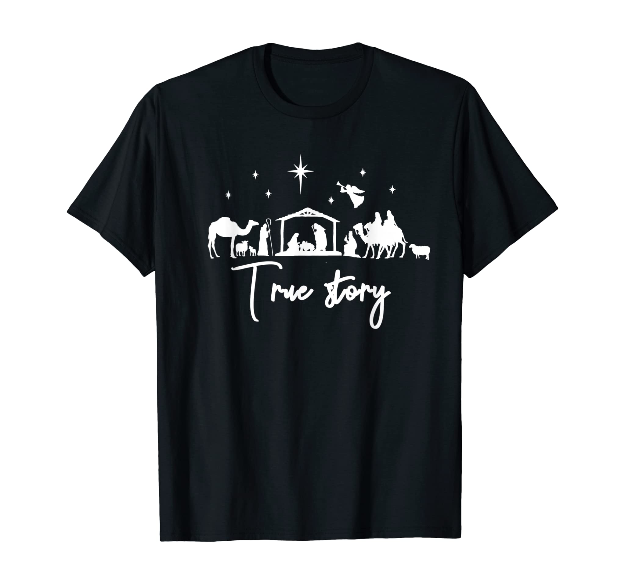 True Story Nativity Christmas Baby Jesus Manger Catholic T-Shirt