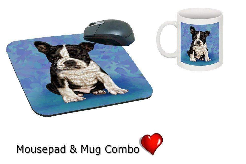 Boston Terrier Puppy Dog Mug & Mousepad Combo Gift Set