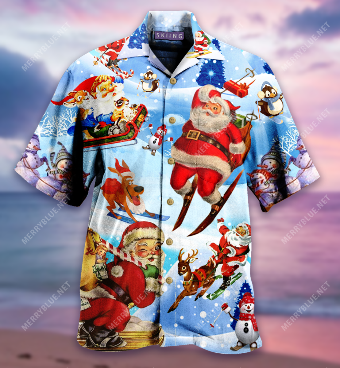 Skiing Santa Claus Unisex Hawaii Shirt Ha63193