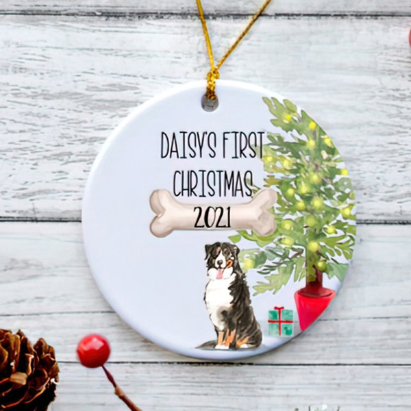 Personalized Bernese Mountain Dog Puppy’S First Christmas Ornament, Bernese Mountain Dog Ornament