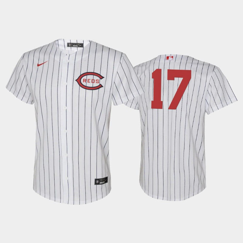 Youth 2022-23 Field of Dreams 17 Kyle Farmer Cincinnati Reds White Jersey