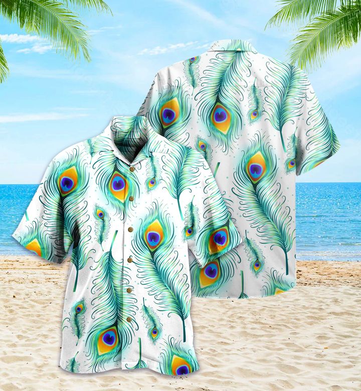 Peacock Feather Pattern Green Hawaii Shirt Hawaii For Men Women Ha87551