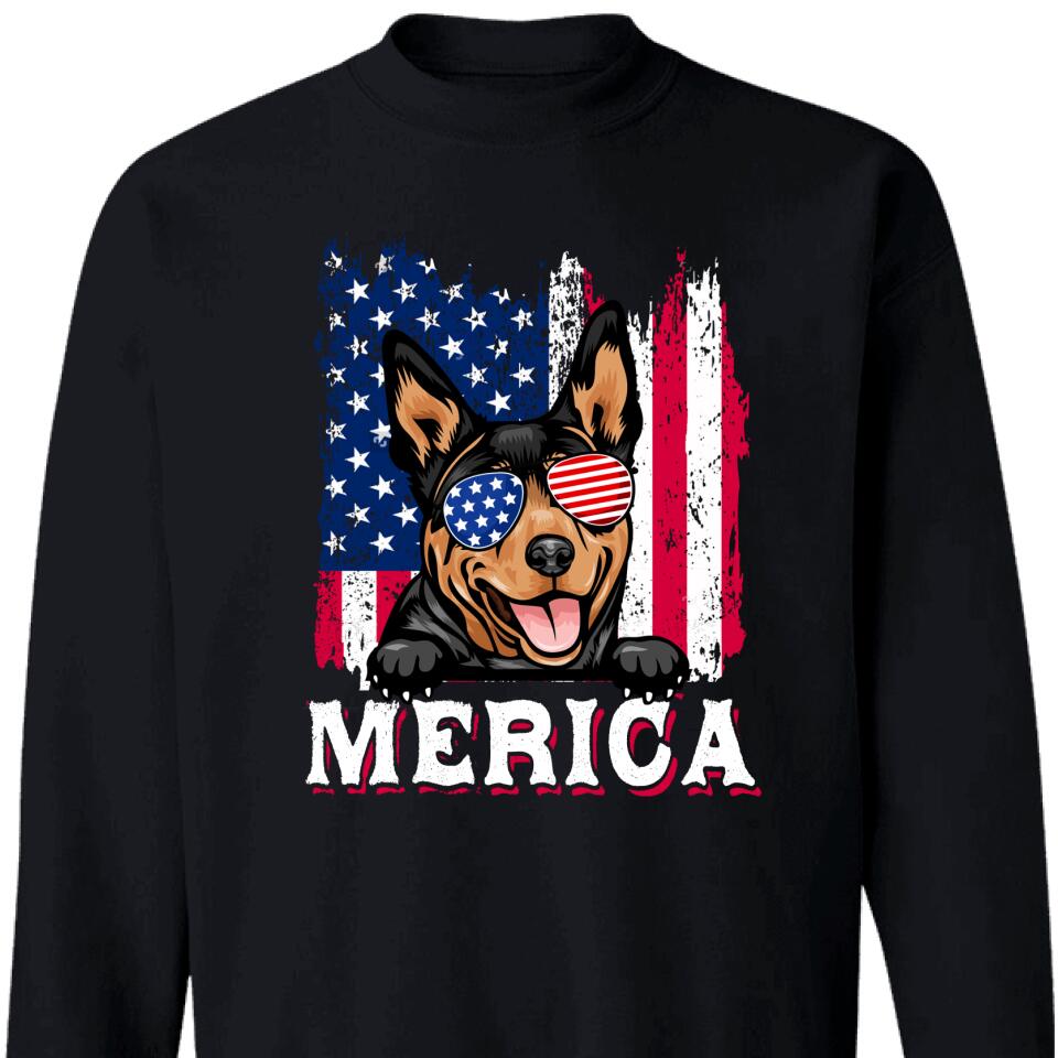 Personalized Merica With Dog America Sweatshirt, Gift For Dog Lover – Trending Personalized