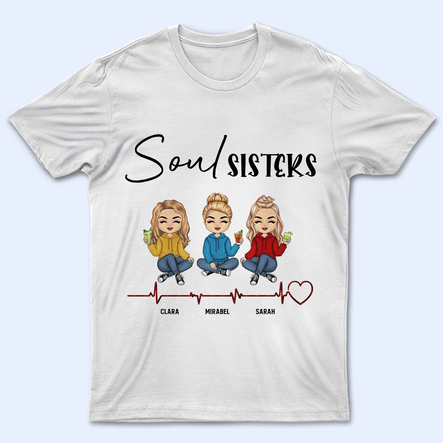 Soul Sisters – Gift For Besties – Personalized Custom T Shirt