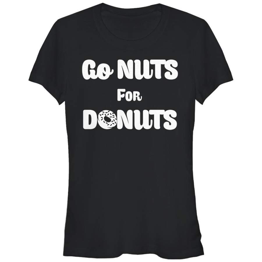 CHIN UP Junior’s Go Nuts for Donuts  T Shirt Black