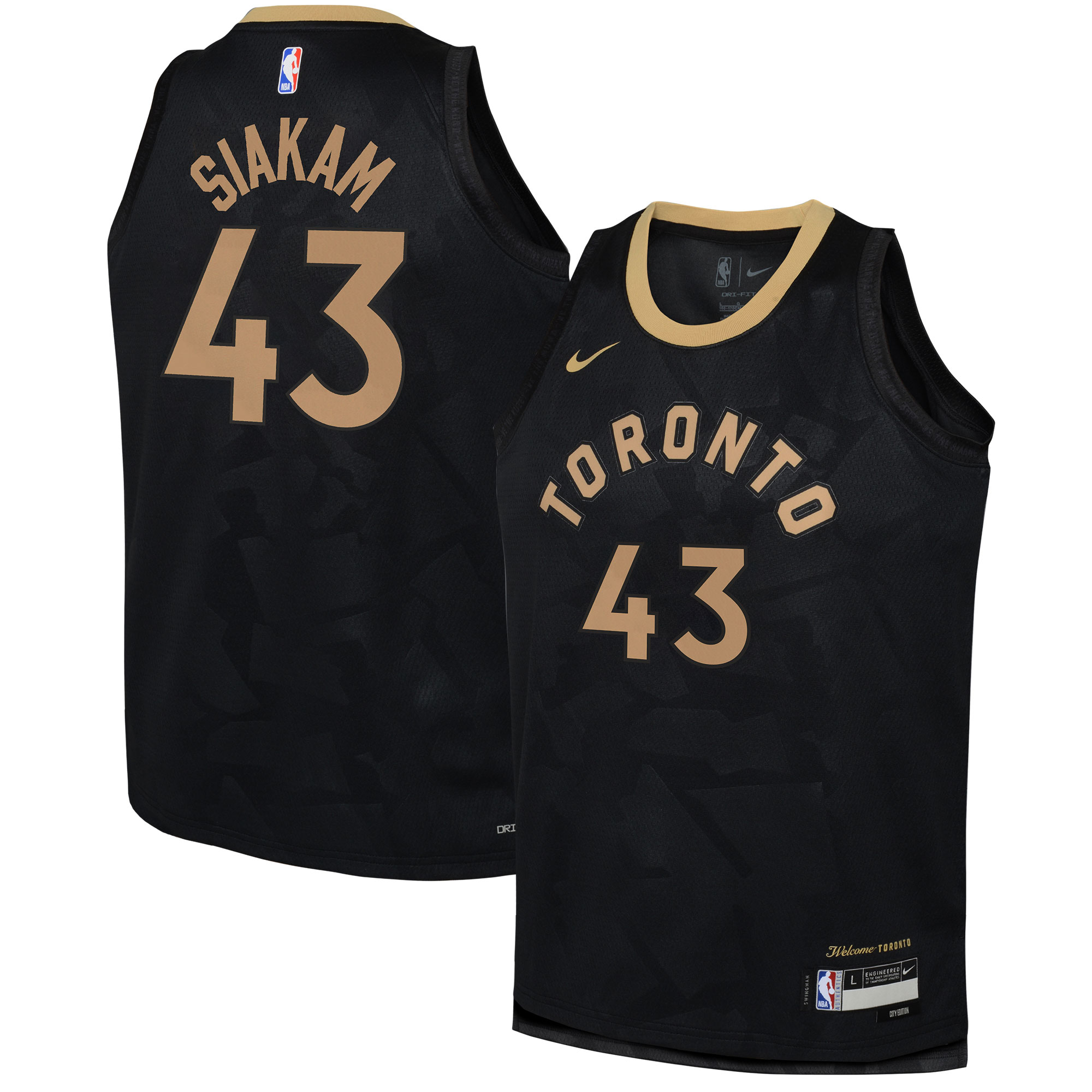 Pascal Siakam Toronto Raptors Youth 2022/23 Swingman Jersey – City Edition – Black