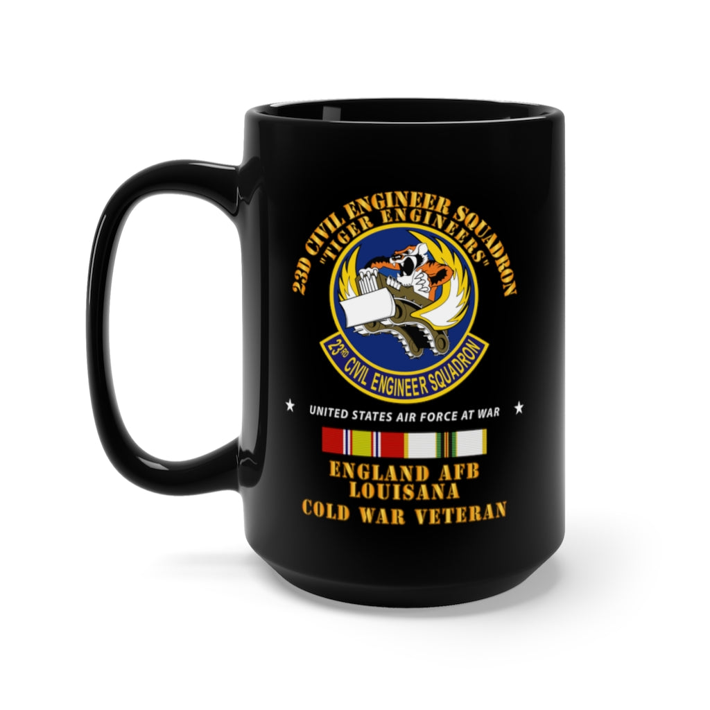 Black Mug 15Oz – Usaf – 23D Civil Engineer Squadron – Tiger Engineers – England Afb W Cold