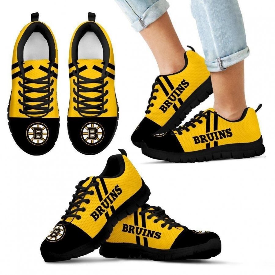 Line Stripe Logo Bottom Boston Bruins Sneakers #748