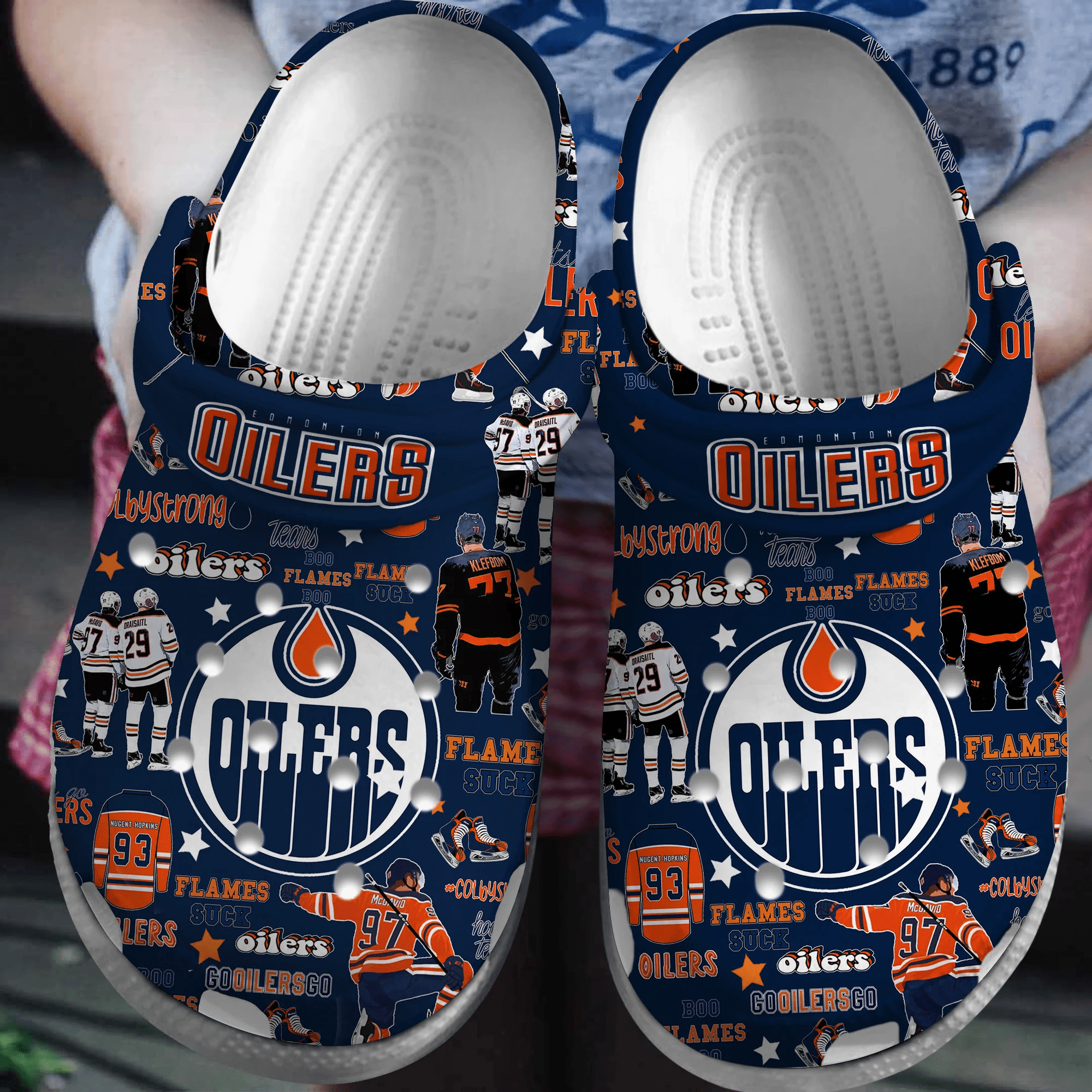 Edmonton Oilers NHL Sport Crocss Crocband Clogs Shoes Comfortable For Men Women and Kids