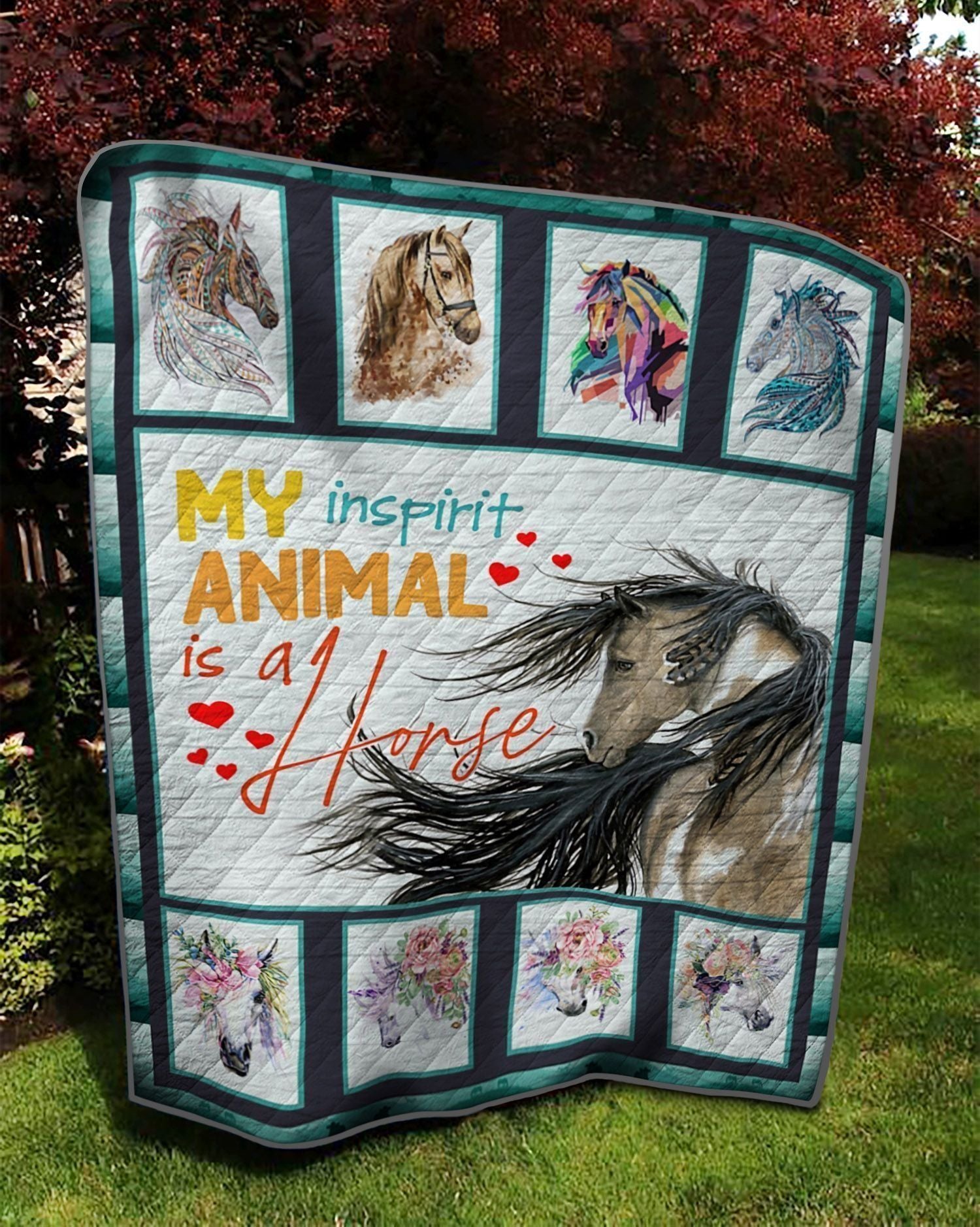 Animal My Inspirit Animal Is A Horse Quilt Blanket