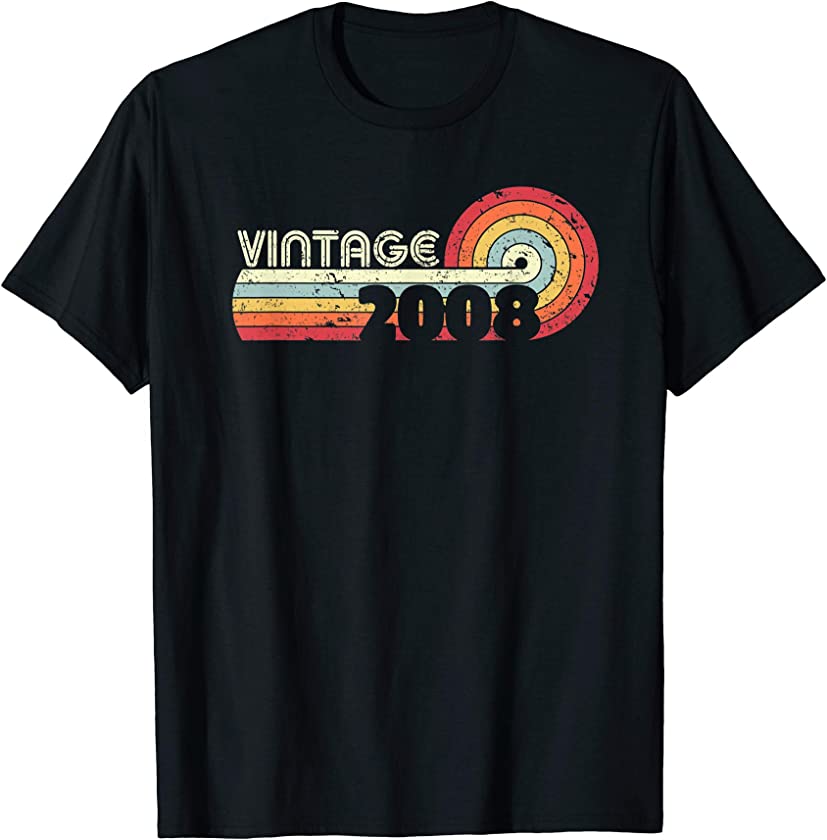 2008 Vintage Shirt, Birthday Gift Tee. Retro Style T-Shirt