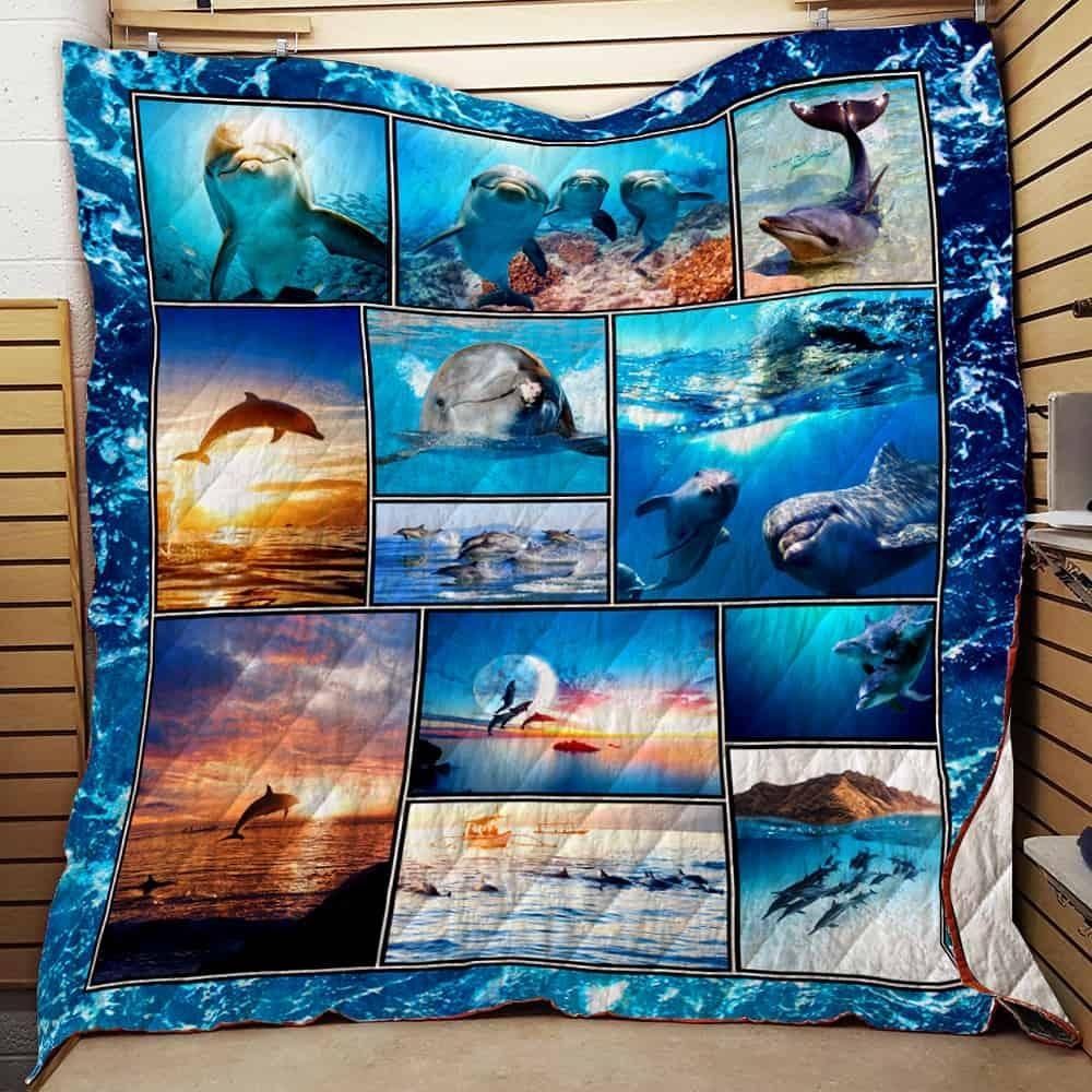 Ltr1811 Dolphin Under Sunset Quilt Dhc16123791Dd