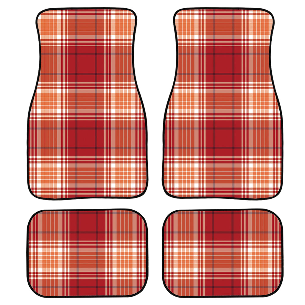 Western Tartan Pattern Print Front And Back Car Floor Mats, Front Car Mat