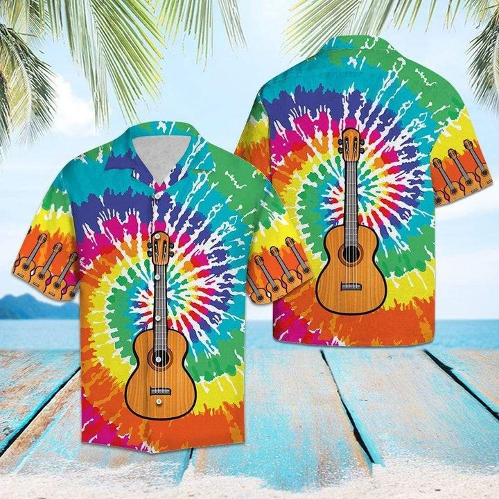 Guitar Colorful Hippie Hawaii Aloha Shirts Ha66501