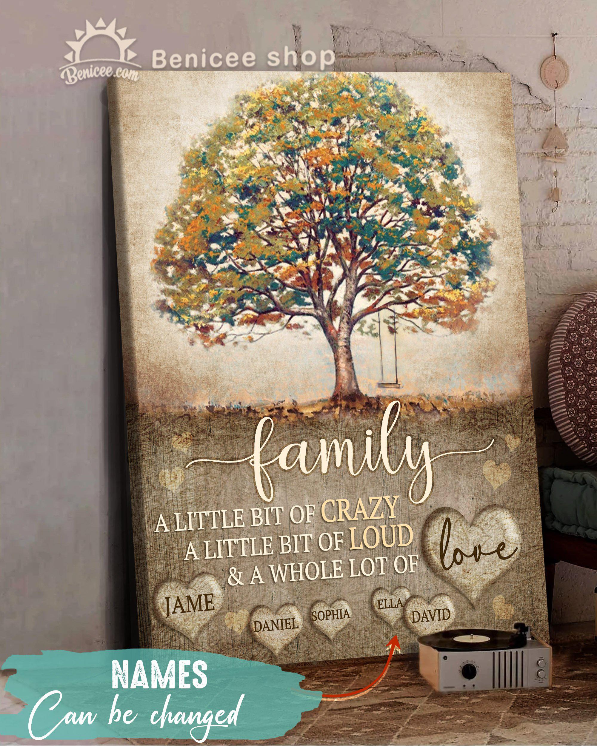 Benicee Home Decor Personalized Wall Art Canvas Family Tree Top 3 At Benicee Shop