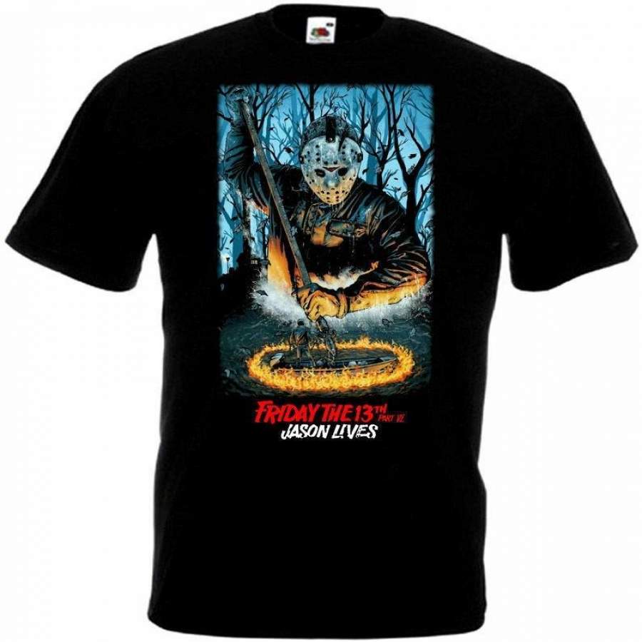 Friday The 13Th V46 T Shirt Black Movie Poster All Sizes S-5Xl