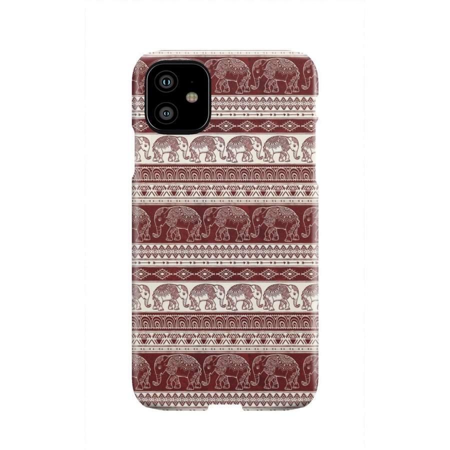 Red Aztec Elephant Pattern Print Iphone & Android Phone Cases