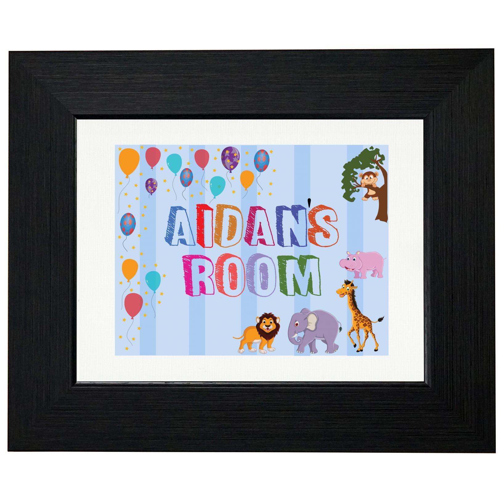 Aidan’s Room – Boy Birthday Gift – Balloons & Animals T-Shirt, Framed Print, Pillow, Golf Towel