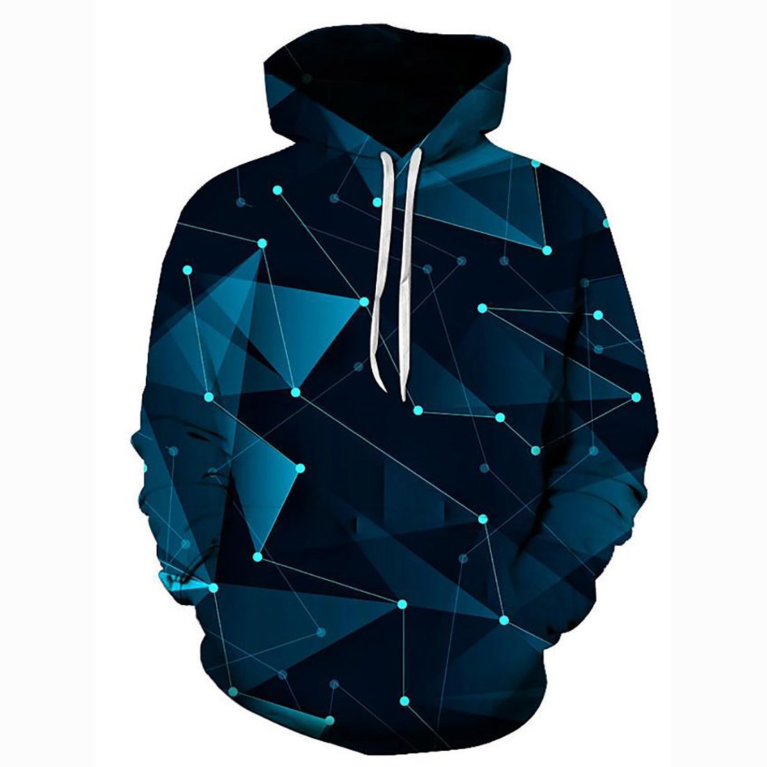 3D Printed Geometric Hoodie – Hooded Basic Pullover