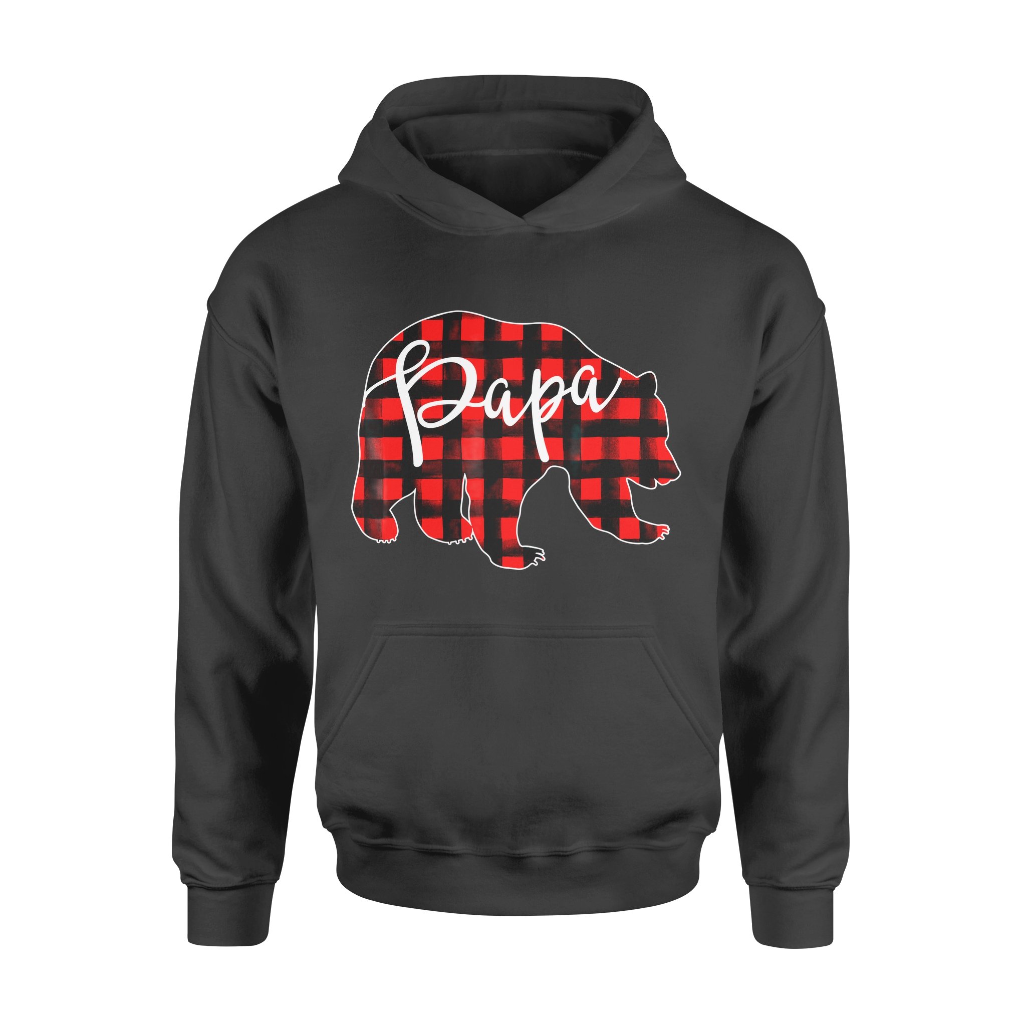 Animal Gift Idea – Mens Red Plaid Papa Bear Matching Family – Standard Hoodie