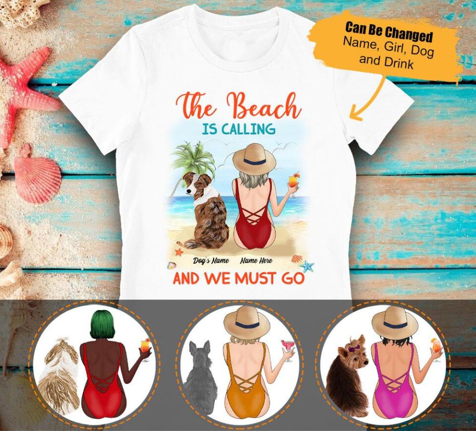 Personalized Dog Mom At Beach T Shirts, Unique Gift For Dog Lover – Trending Personalized