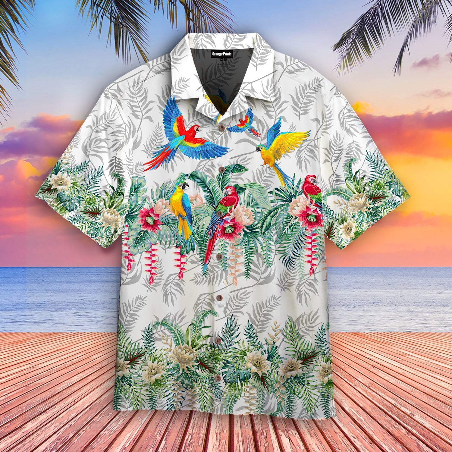 Vintage Botanical Lotus And Macaw Parrot Hawaii Shirt For Men Women Adult Ha10776