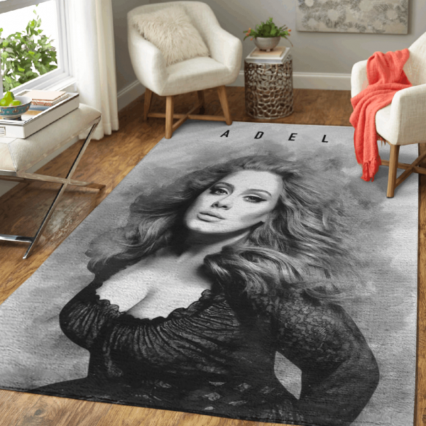 Adele Music Monochrome Home Decor Rectangle Area Rug