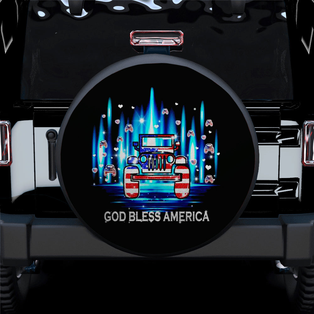 God Bless America Jeep Car Spare Tire Cover Gift For Campers