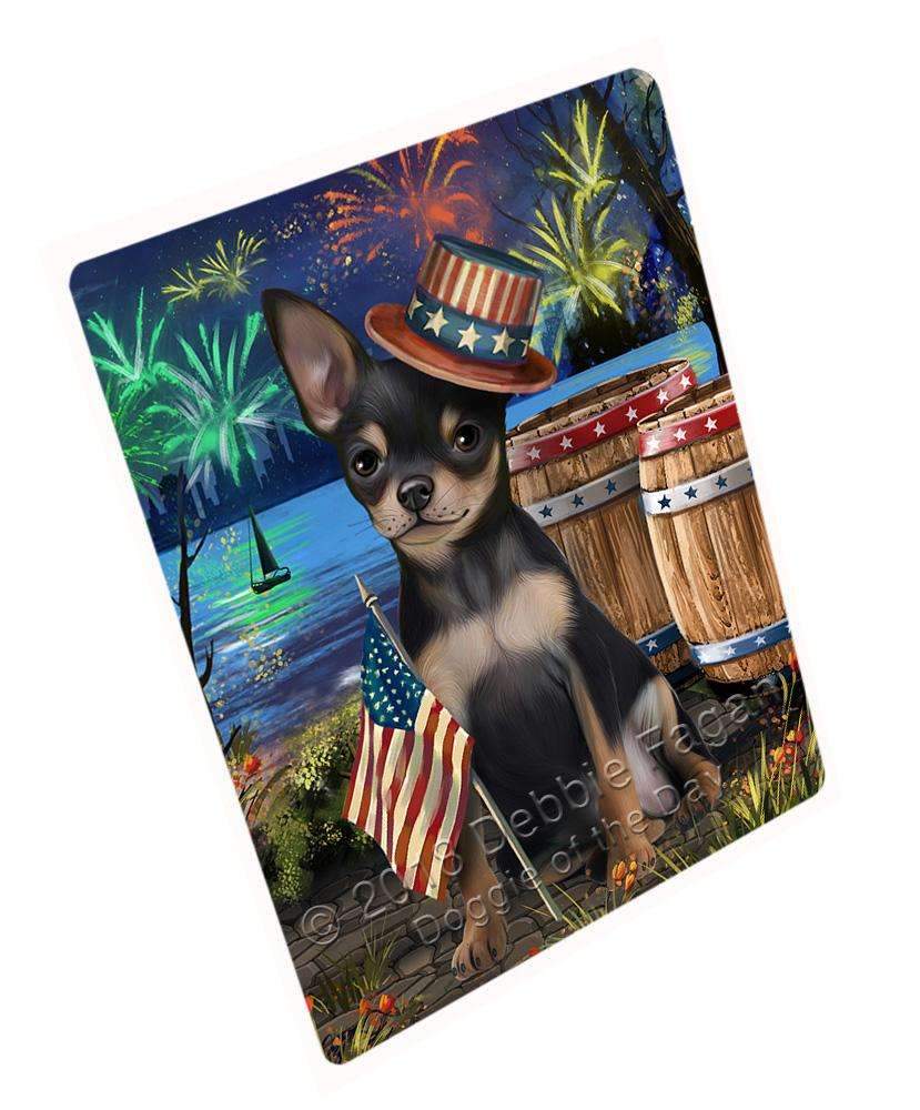 4Th Of July Independence Day Fireworks Chihuahua Dog At The Lake Blanket Blnkt76170