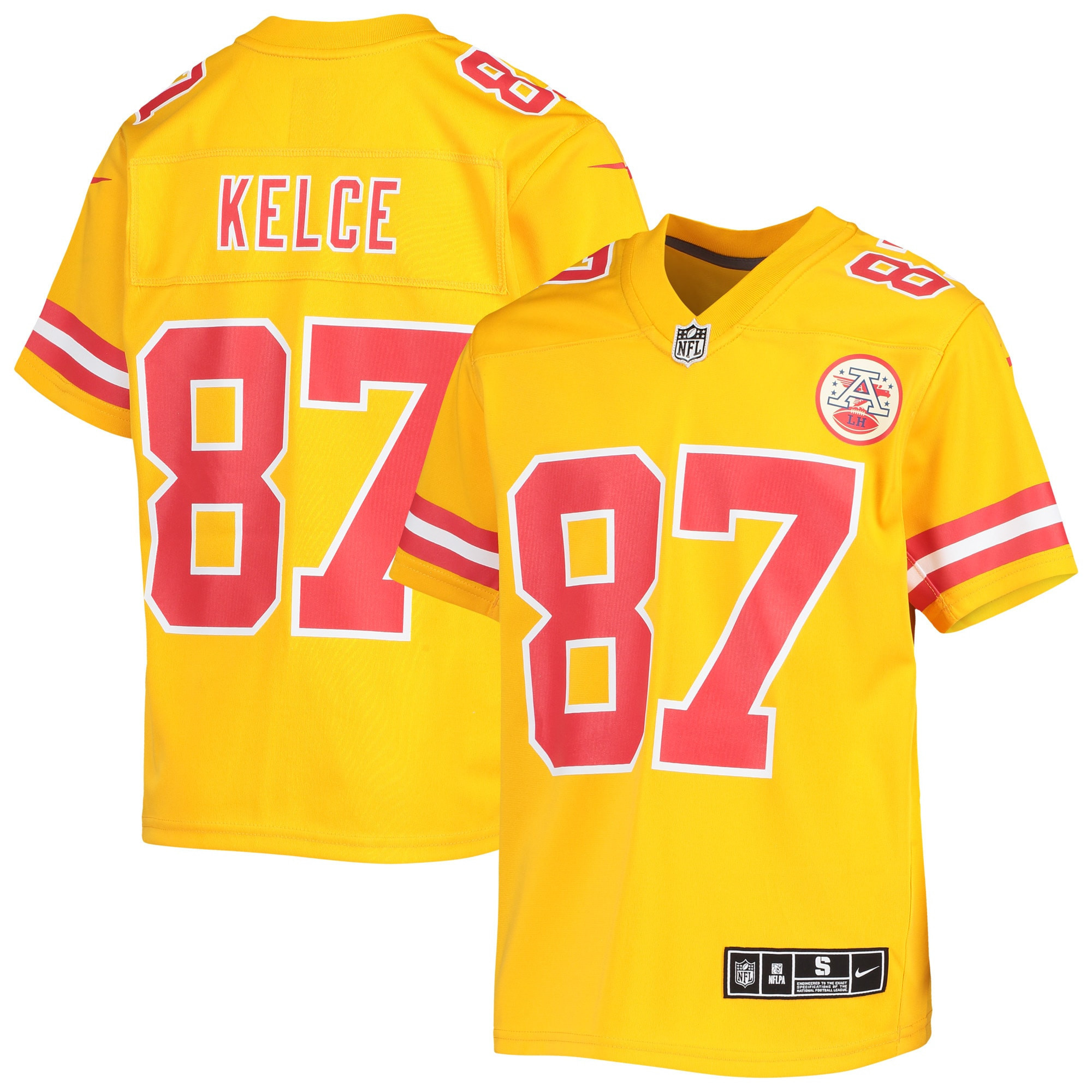 Travis Kelce Kansas City Chiefs Inverted Team Game Jersey – Gold NFL