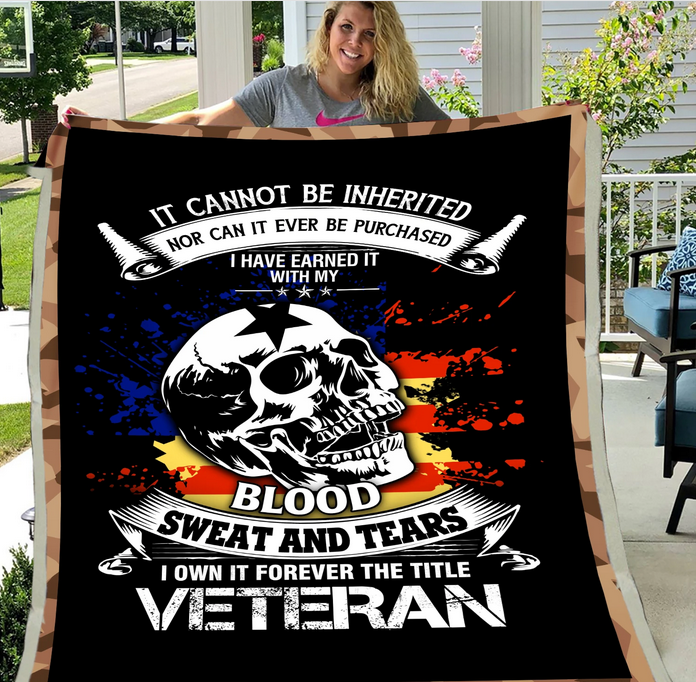 American Veteran Gift Fleece Blanket, Army Veteran Blanket