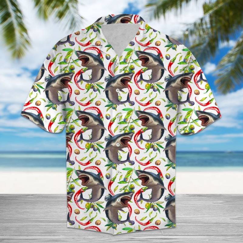 Chili Peppers And Shark H217008 – Hawaiian Shirt