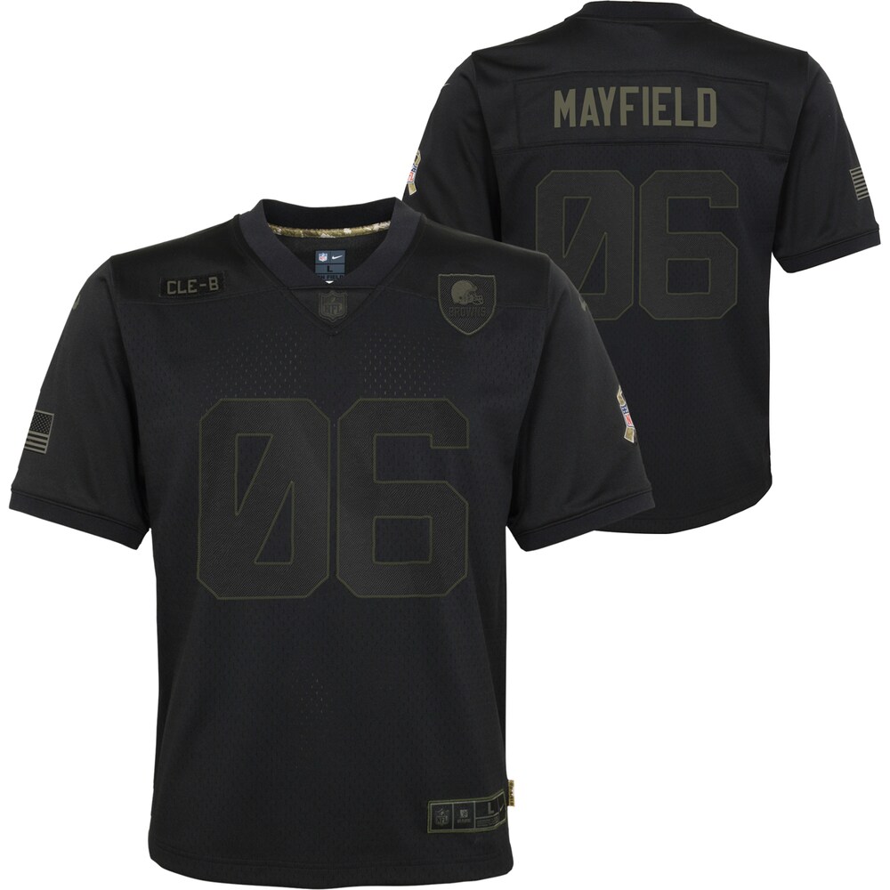 Baker Mayfield Cleveland Browns Youth 2020 Salute To Service Game Jersey – Black