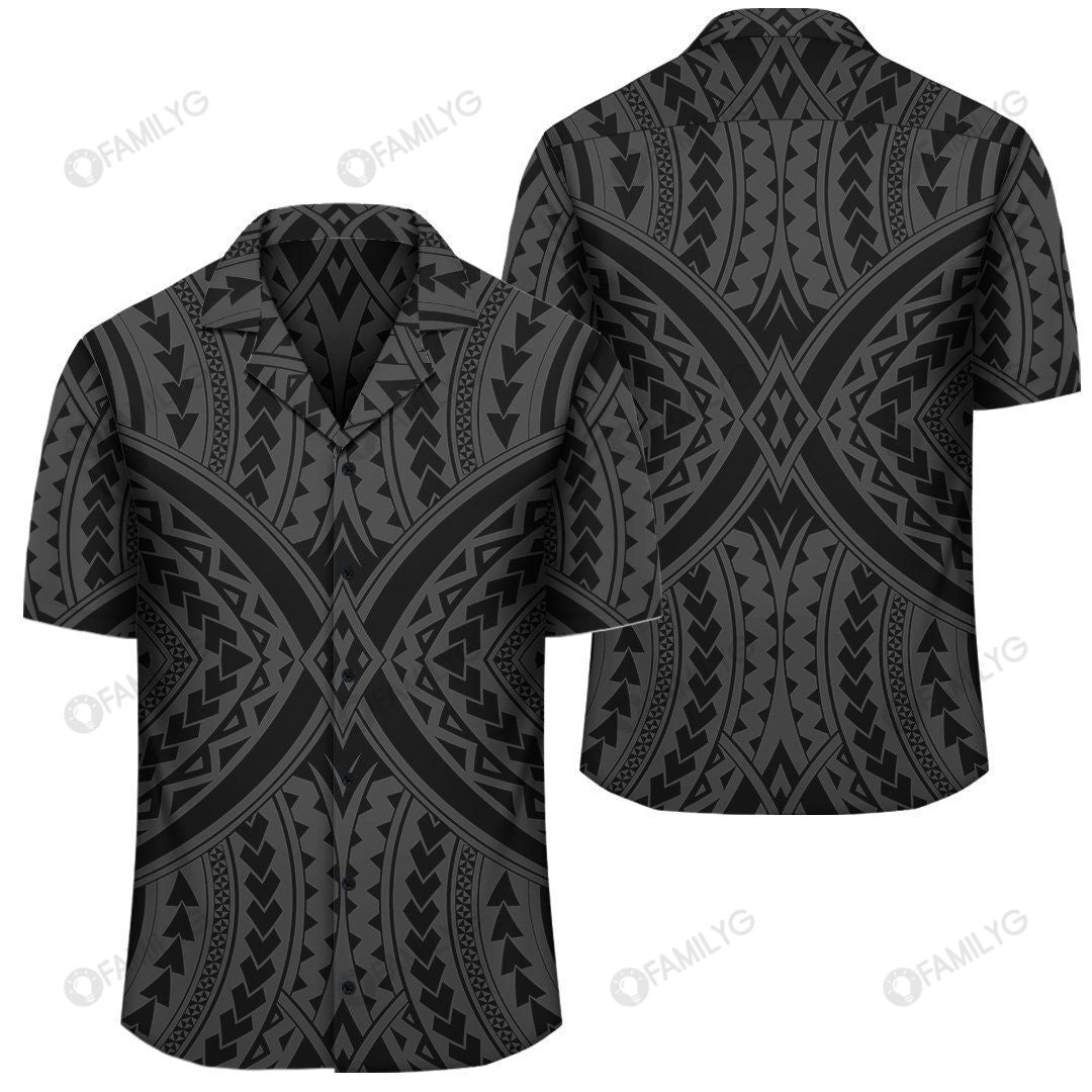 Polynesian Design Tradition Gray Hawaii Shirt Summer Hawaiian For Men, Women, Couple