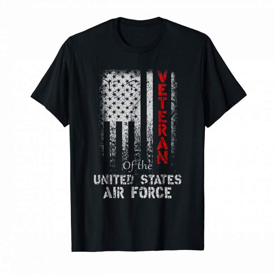 Vintage Proud Air Force Veteran American Flag T-shirt