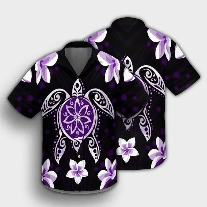 Violet Turtle Aloha Hawaiian Shirt Colorful Short Sleeve Summer Beach Casual Shirt For Men And Women