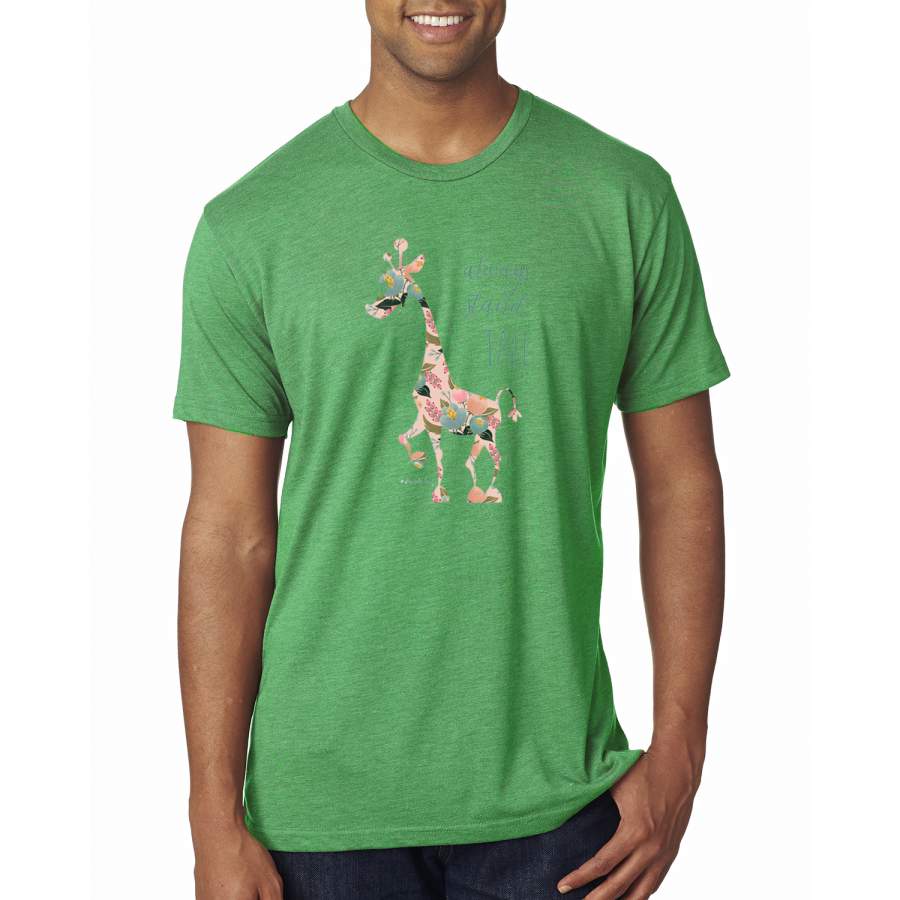 Always Stand Tall Cute Mosaic Wild Giraffe Animal Lover Premium Mens Tri Blend T-Shirt