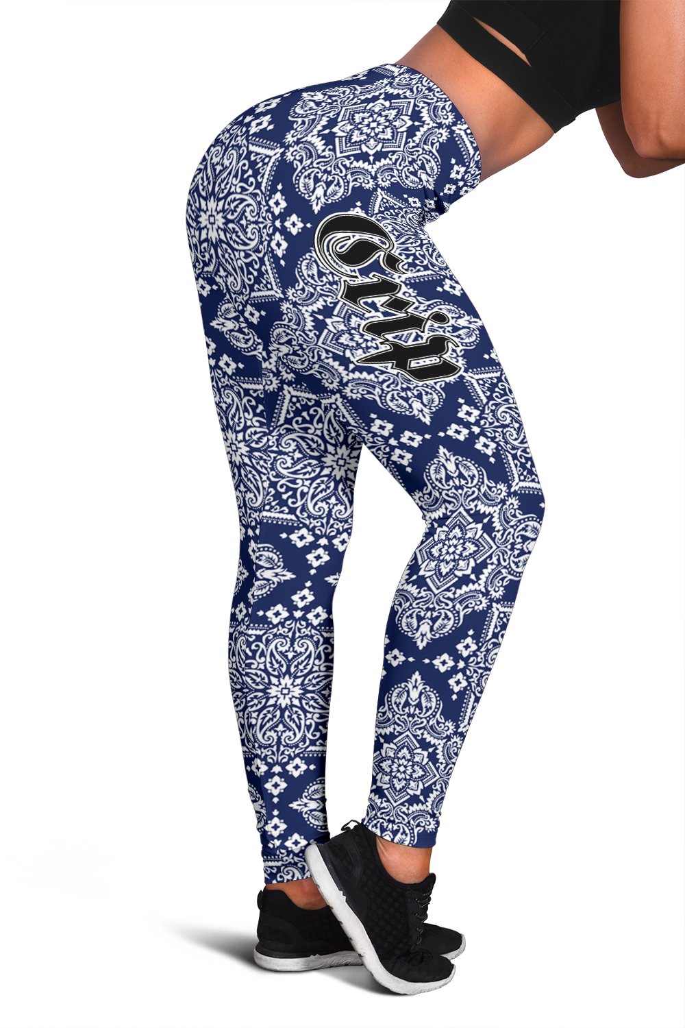 Crips Gang Women’s Leggings – Blue Bandana Pattern A21