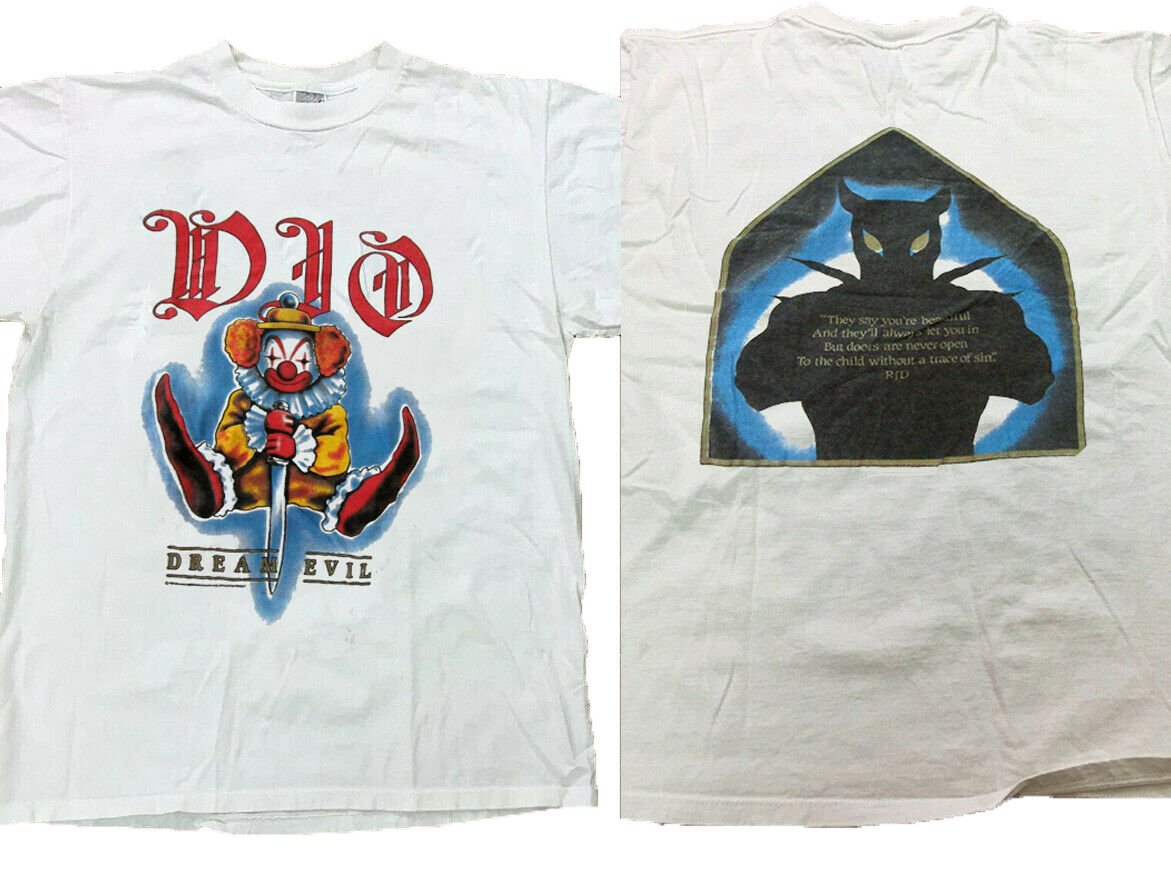 Dio Dream Evil Tour 1987 Tour Concert Ronnie James Band Metal T-Shirt