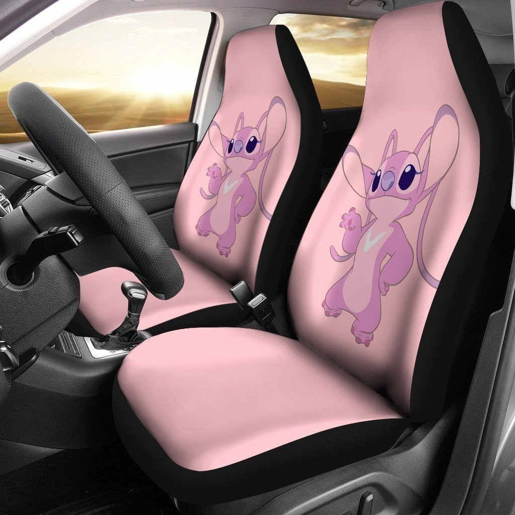 Angel Stitch Pink Car Seat Covers – Seat Covers With Leather Pattern Print Will Get 2 Pcs