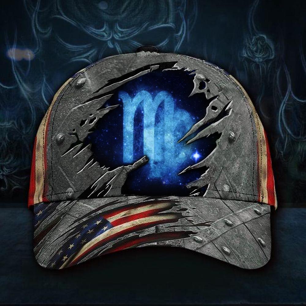 ViticStore™Maiden Virgo Hat 3D Print Zodiac Vintage USA Flag Cap