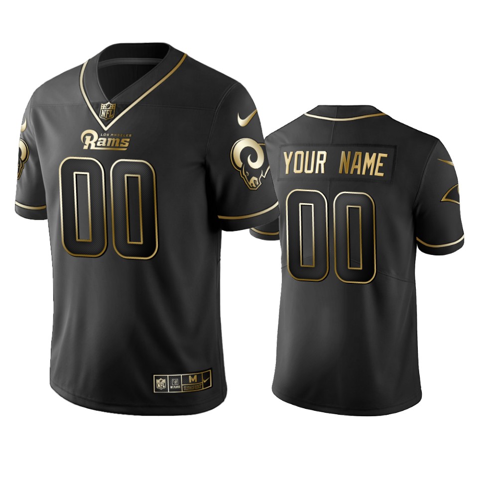 2019 Los Angeles Rams Custom Black Golden Edition Vapor Untouchable Limited Jersey – Mens