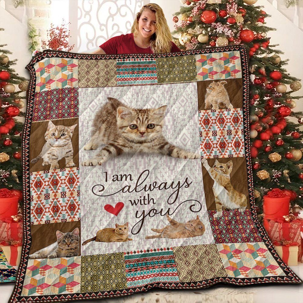 Lovely Kitten I am always with you Quilt Blanket