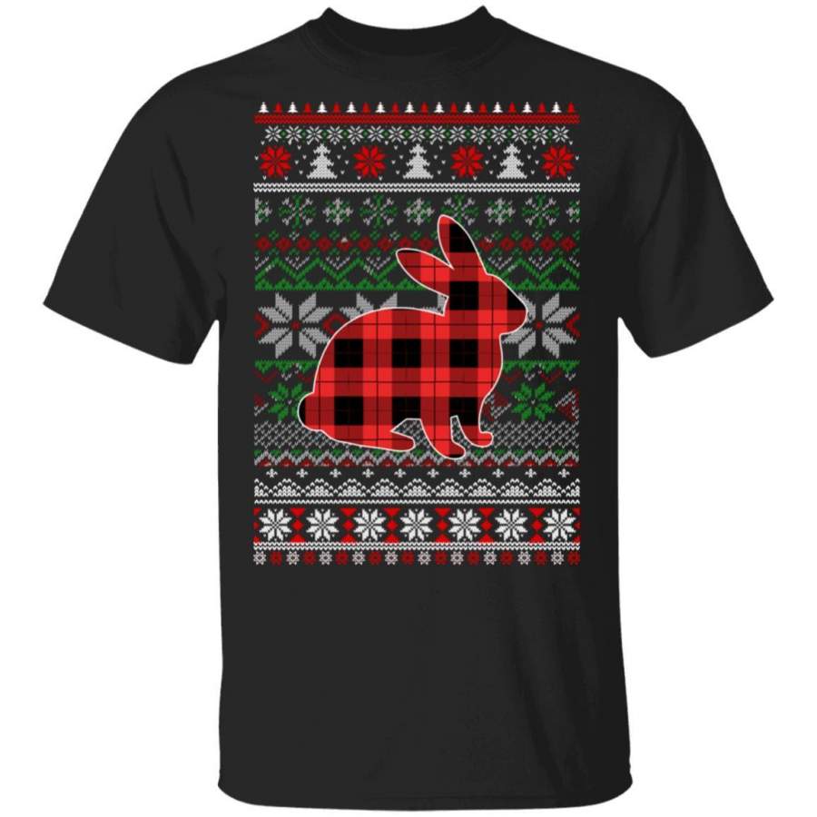 Rabbit Red Plaid Ugly Christmas Sweater Funny Gifts