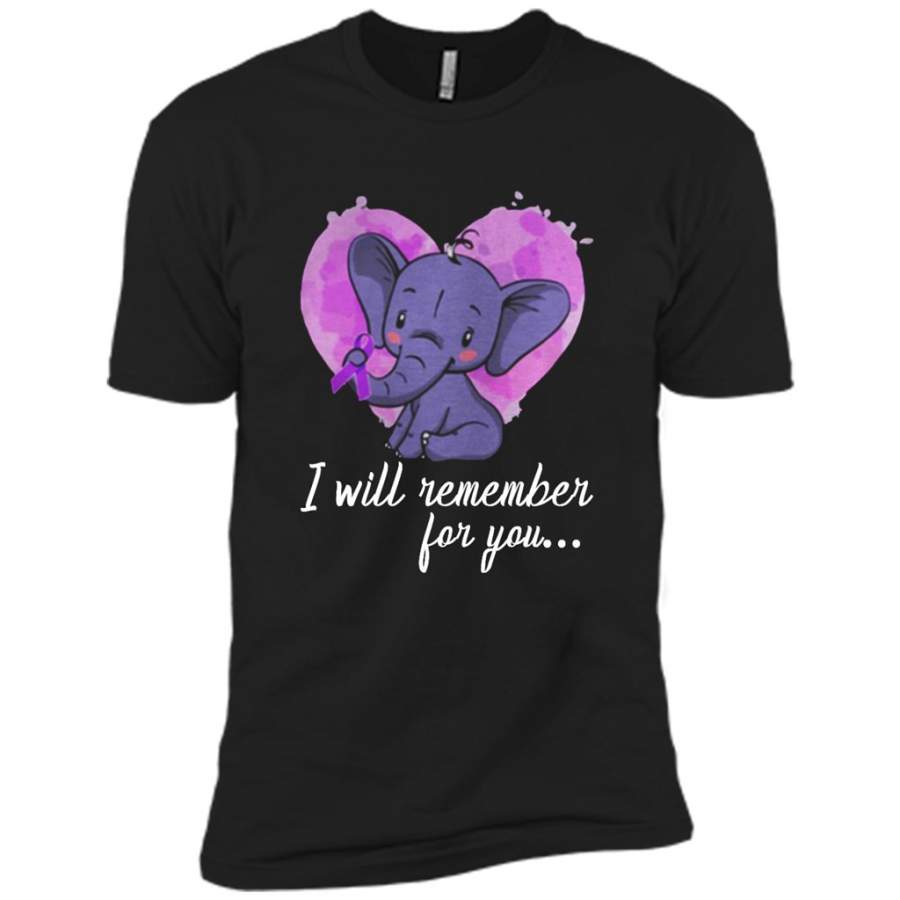 Baby Elephant Alzheimers Heart I Will Remember For You – Canvas Unisex USA Shirt