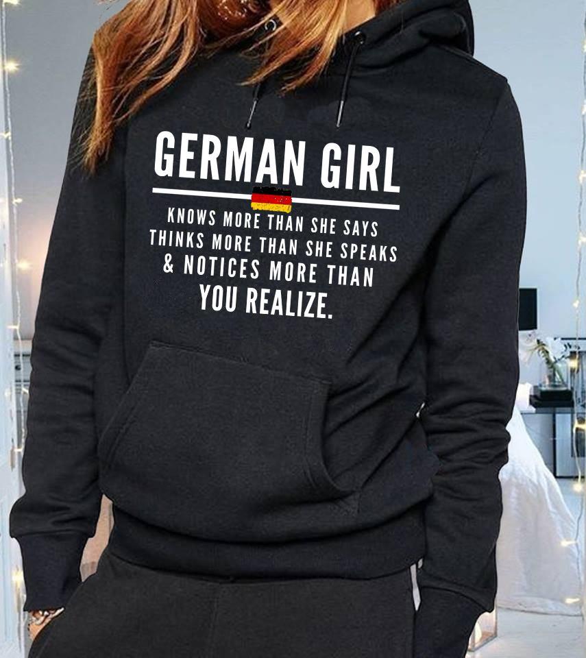 German Girl Knows More Than She Says Standard Hoodie